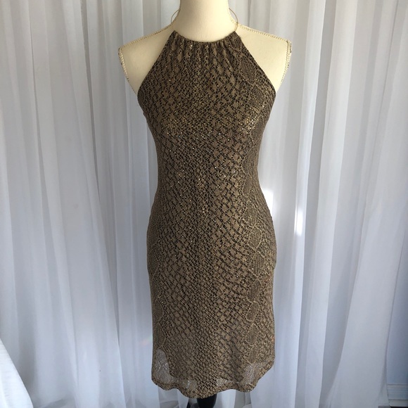 COPY - Le Chateau Gold Dress - Made in Canada - Vintage - Picture 1 of 6